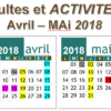 Culte et activités: Avril 2018